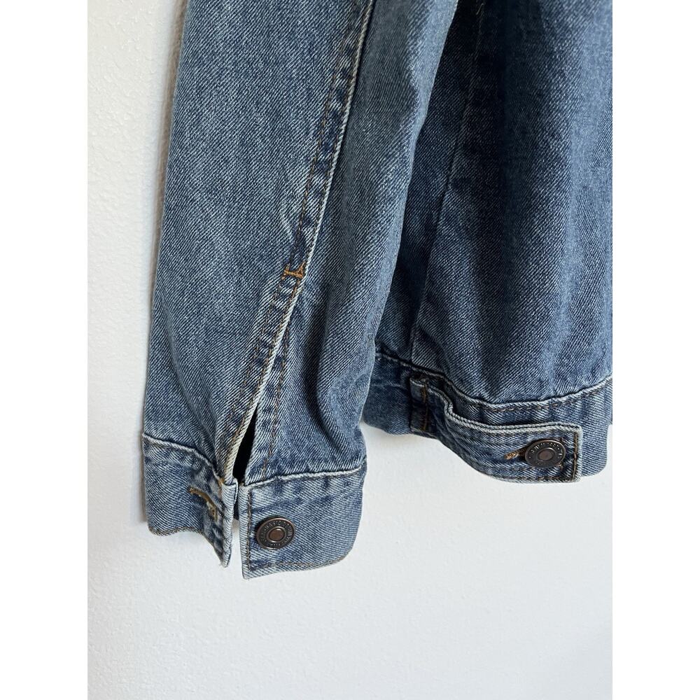 Wax Jean Floral Embroidered Distressed Denim Jacket Cowgirl Western Prairie Sz S - Picture 7 of 12